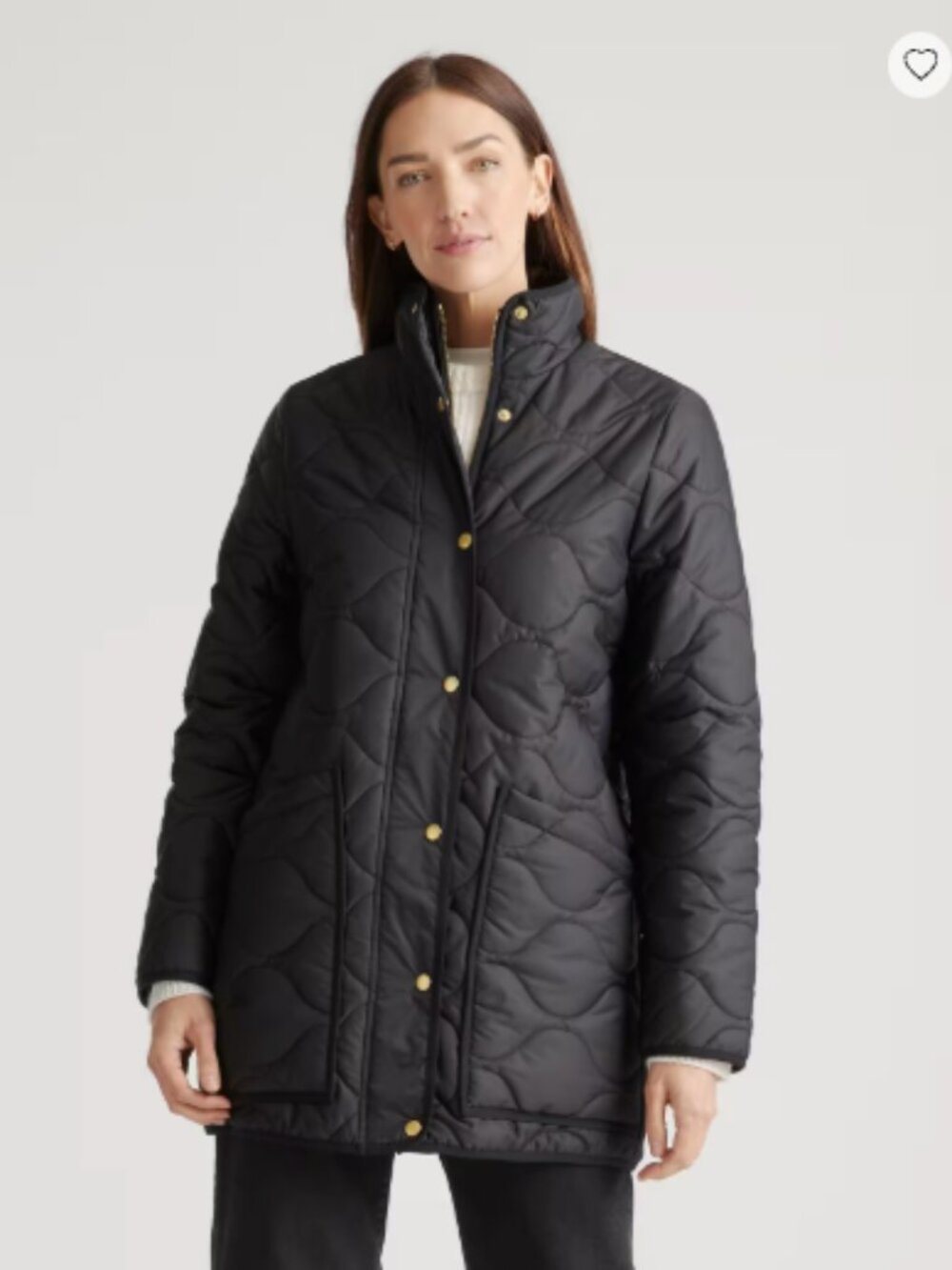 NWOT/Return Quince Featherless Quilted Long Puffer Jacket Black XS (310)